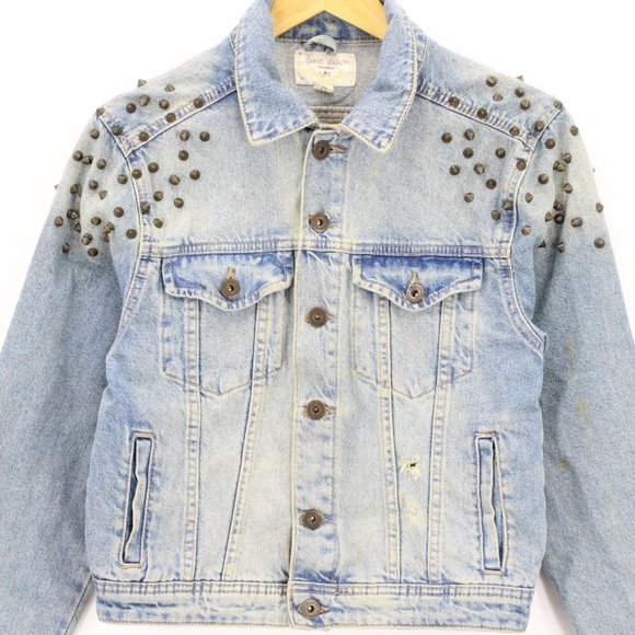 Pull & Bear Denim Jacket Women's Casual Blue Light Washed Button Front Small S - Picture 4 of 9